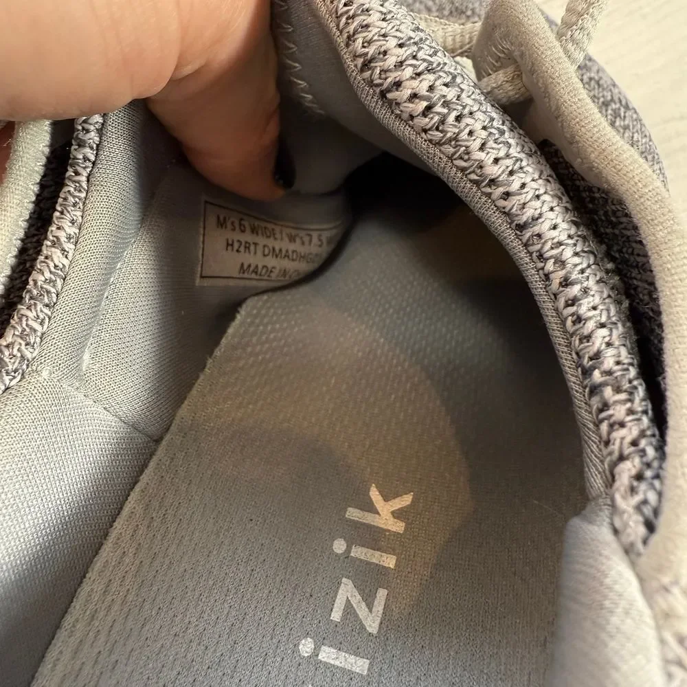 Kizik Madrid Eco-Knit Gray Shoe Hands Free Athletic‎ Sneaker mens 6 women's 7.5